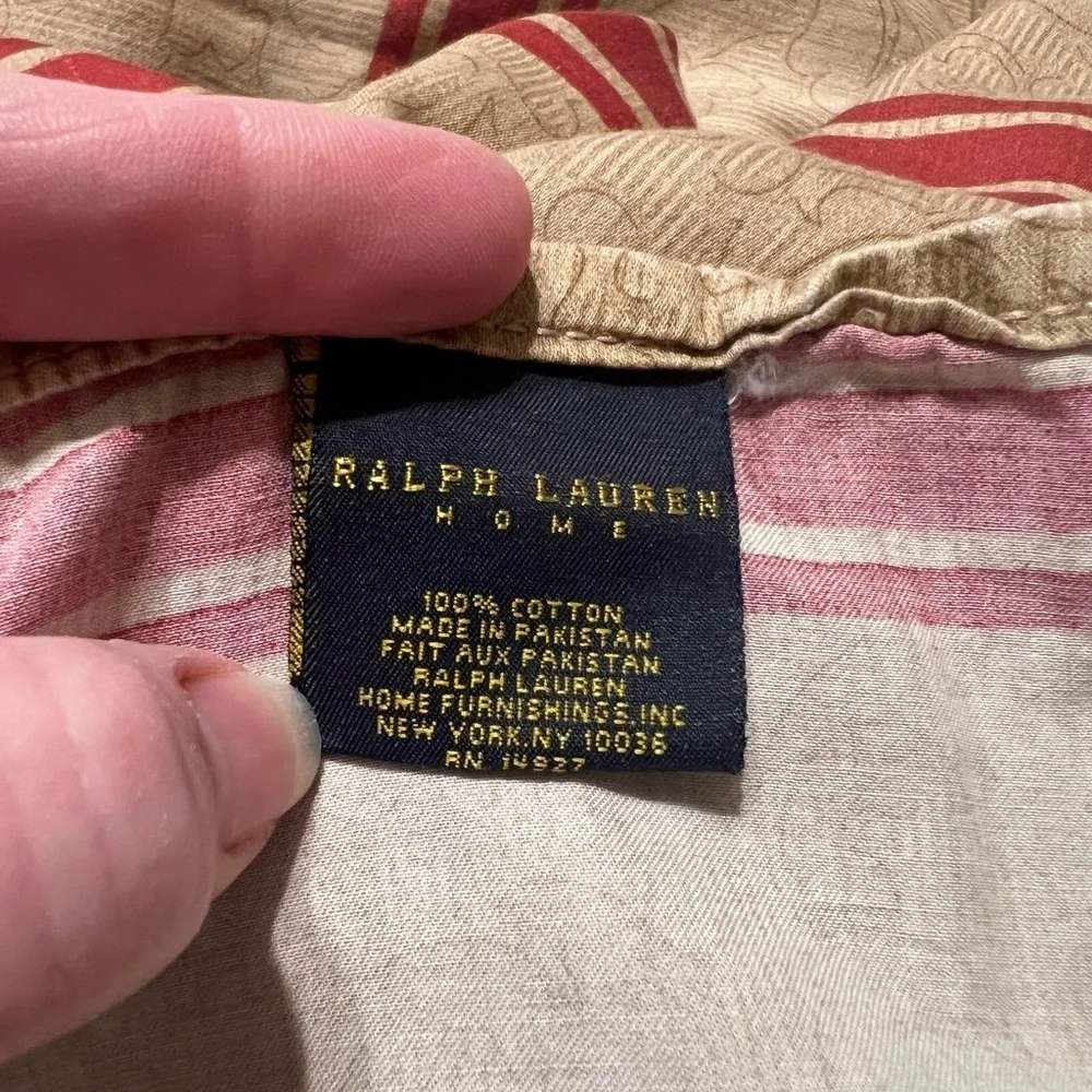 VINTAGE RALPH LAUREN BERTRAND RED CAMEL SATEEN FLAT SHEET